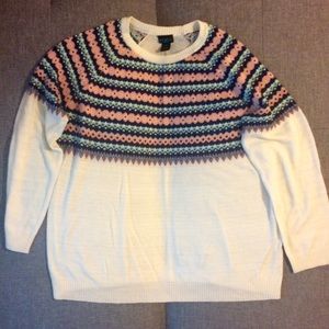 Rue 21+ size 2X white pink blue like new sweater